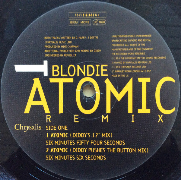 Blondie : Atomic (Remix) (12", Single)