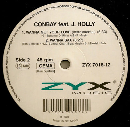 Conbay feat. J. Holly : Wanna Get Your Love (12")