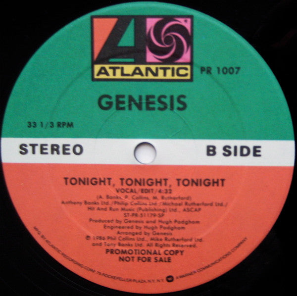 Genesis : Tonight, Tonight, Tonight (12", Single, Promo)