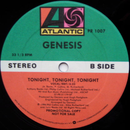 Genesis : Tonight, Tonight, Tonight (12", Single, Promo)