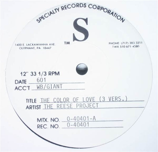 The Reese Project : The Color Of Love (3 Vers.) (12", TP)