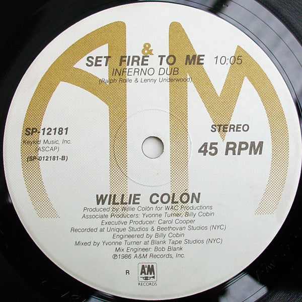 Willie Colón : Set Fire To Me (12", Single, R -)