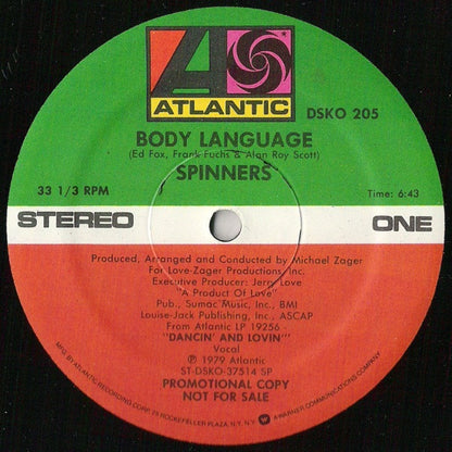 Spinners : Body Language (12", Promo)