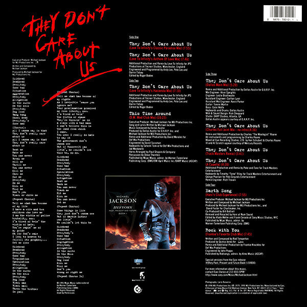 Michael Jackson : They Don't Care About Us (2x12")
