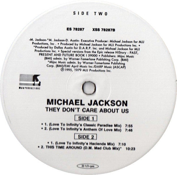 Michael Jackson : They Don't Care About Us (2x12")