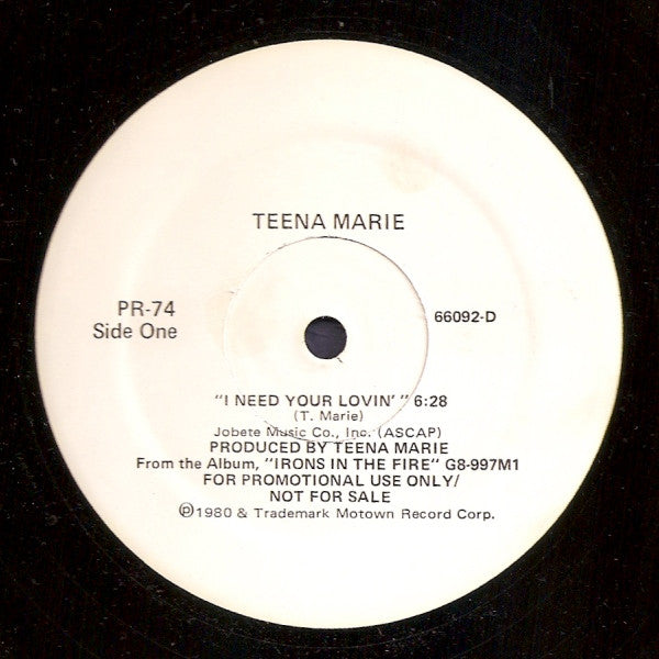 Teena Marie / High Inergy : I Need Your Lovin' / Make Me Yours (12", Promo)