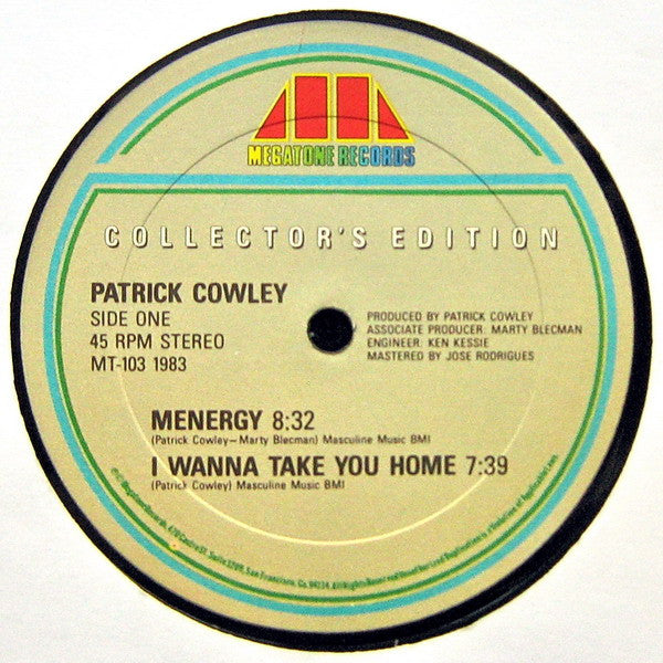 Patrick Cowley : Menergy / Megamedley (12", Single, Col)