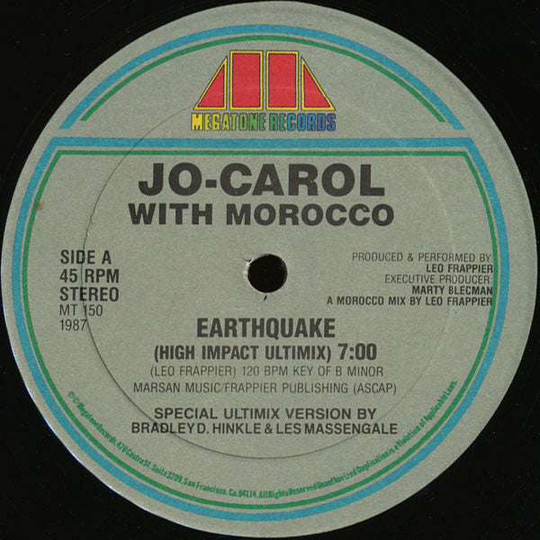 Jo-Carol With Morocco : Earthquake (12")