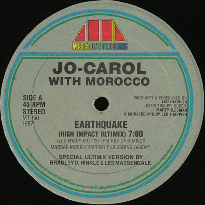 Jo-Carol With Morocco : Earthquake (12")