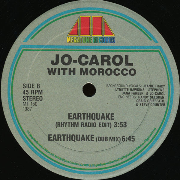 Jo-Carol With Morocco : Earthquake (12")