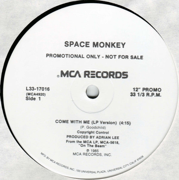 Space Monkey (3) : Come With Me (12", Single, Promo)
