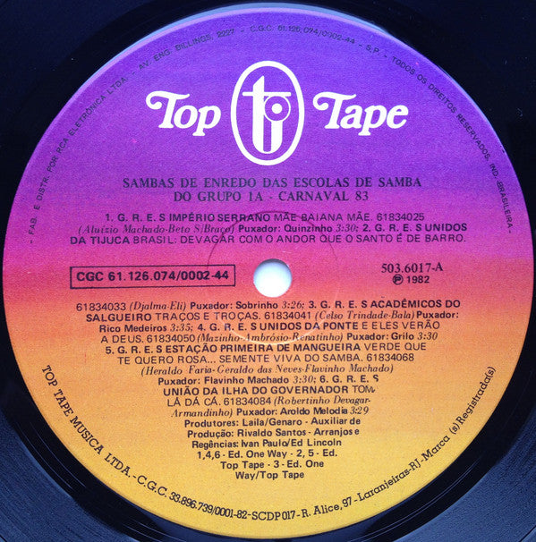 Various : Sambas De Enredo Das Escolas De Samba Do Grupo 1A - Carnaval 83 (LP, Album)