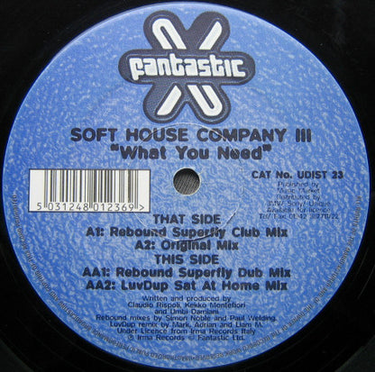 Soft House Company III* : What You Need (Mixes) (12")