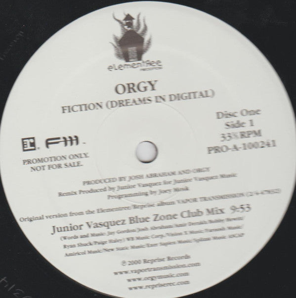 Orgy : Fiction (Dreams In Digital) (2x12", Promo)