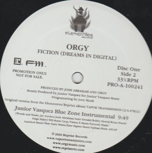 Orgy : Fiction (Dreams In Digital) (2x12", Promo)