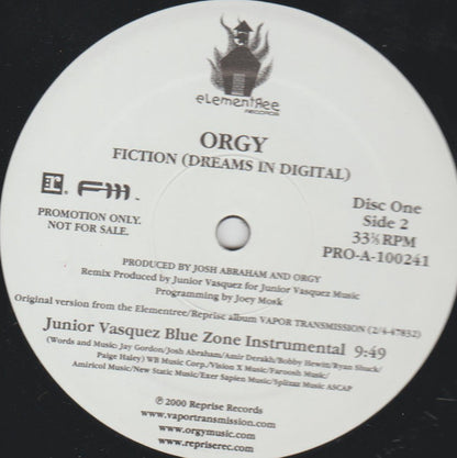 Orgy : Fiction (Dreams In Digital) (2x12", Promo)