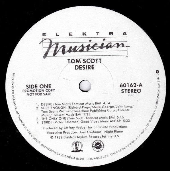Tom Scott : Desire (LP, Album, Promo, SP)