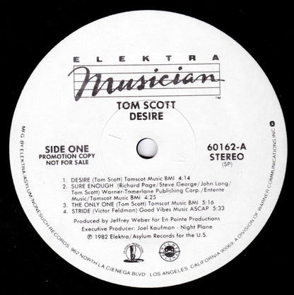 Tom Scott : Desire (LP, Album, Promo, SP)