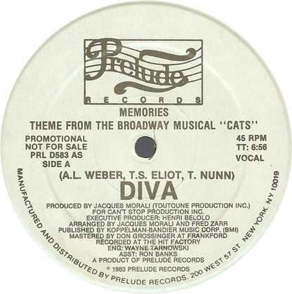 Diva* : Memories (Theme From The Broadway Musical "Cats") (12", Promo)