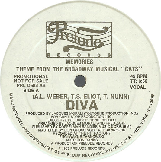 Diva* : Memories (Theme From The Broadway Musical "Cats") (12", Promo)