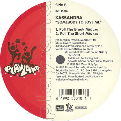 Cassandra Raffaele : Somebody To Love Me (12")