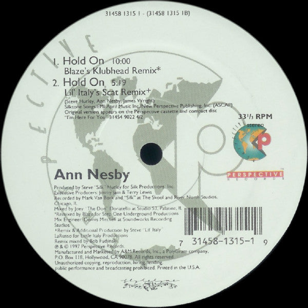Ann Nesby : Hold On (12")