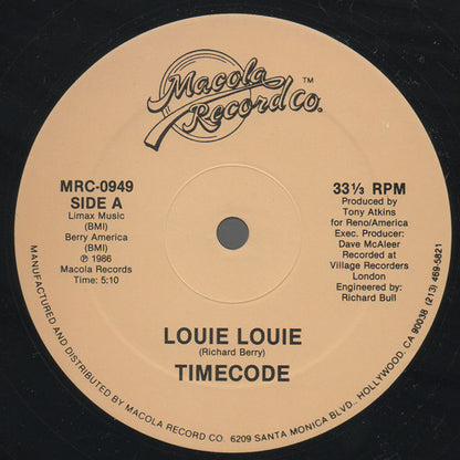 Time Code (4) : Louie Louie (12")