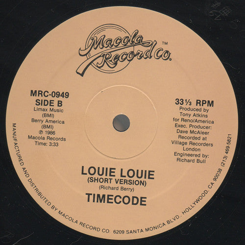 Time Code (4) : Louie Louie (12")