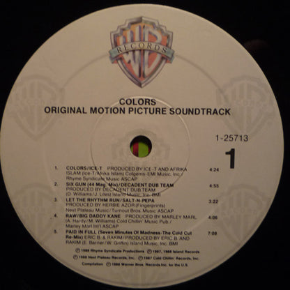 Various : Colors (Original Motion Picture Soundtrack) (LP, Album, Comp, Spe)