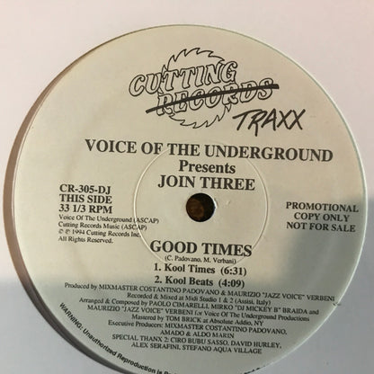 Voice Of The Underground Presents Join Three : Good Times (12", Promo)
