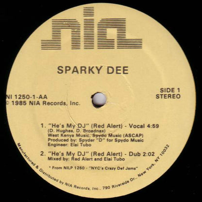 Sparky D Featuring Red Alert : She's So Def / He's My DJ (12")