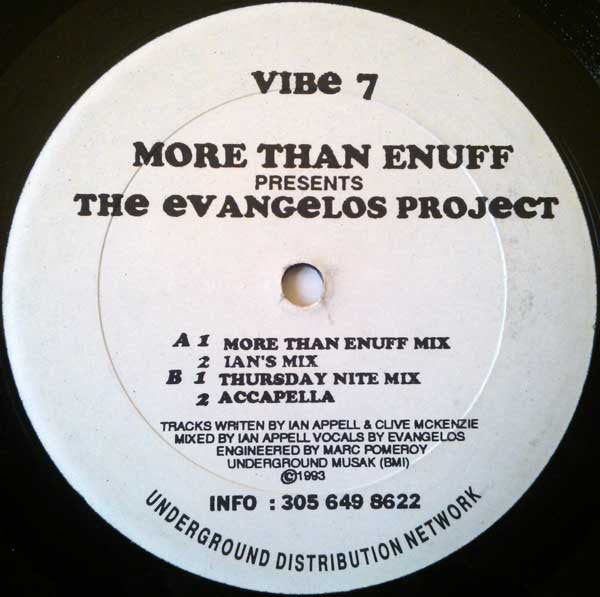 More Than Enuff Presents The Evangelos Project : Untitled (12")