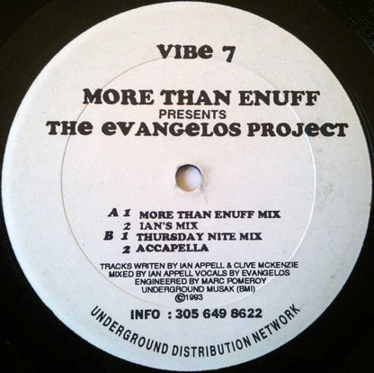 More Than Enuff Presents The Evangelos Project : Untitled (12")
