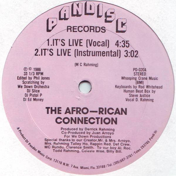 The Afro-Rican Connection : It's Live (12")
