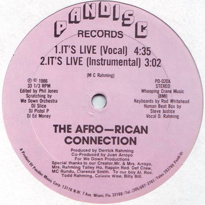 The Afro-Rican Connection : It's Live (12")