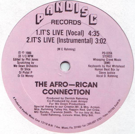 The Afro-Rican Connection : It's Live (12")