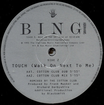 Bing Abrahams : Man On A Mission / Touch (12")
