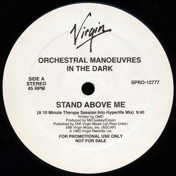 Orchestral Manoeuvres In The Dark : Stand Above Me (The "K-Hole" Club Remixes) (12", Promo)