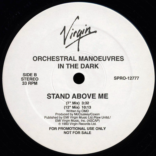 Orchestral Manoeuvres In The Dark : Stand Above Me (The "K-Hole" Club Remixes) (12", Promo)