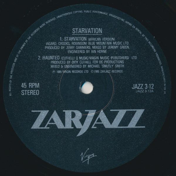 Starvation / Tam Tam Pour L'Éthiopie : Starvation / Tam Tam Pour L'Éthiopie / Haunted (12", Single)