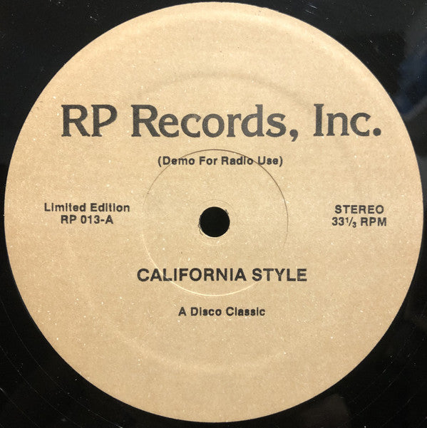 Eddy Grant, Frontline Orchestra : California Style / Don't Turn Your Back (12", Unofficial)