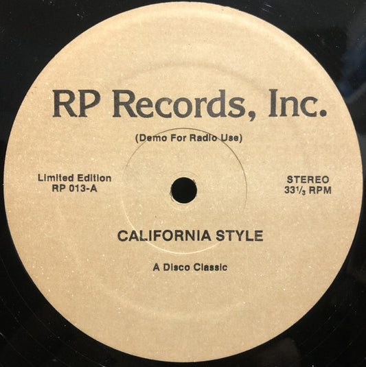 Eddy Grant, Frontline Orchestra : California Style / Don't Turn Your Back (12", Unofficial)