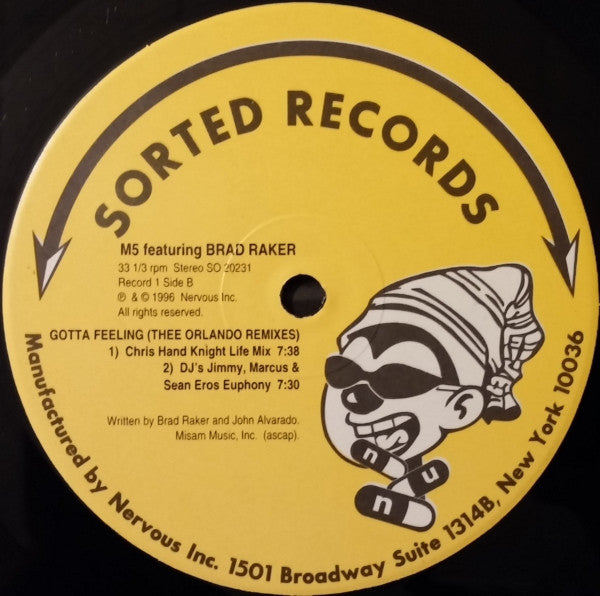 M5* Featuring Brad Raker : Gotta Feeling (Thee Orlando Remixes) (2x12")