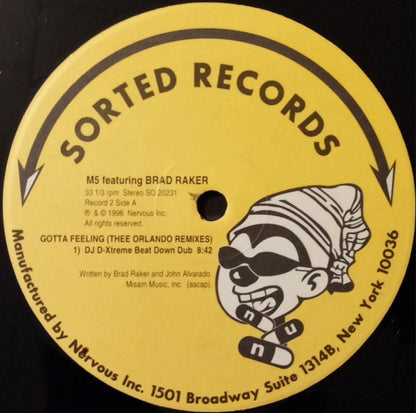 M5* Featuring Brad Raker : Gotta Feeling (Thee Orlando Remixes) (2x12")