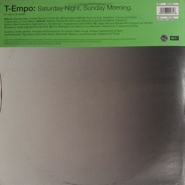 T-Empo : Saturday Night, Sunday Morning (12", Single)