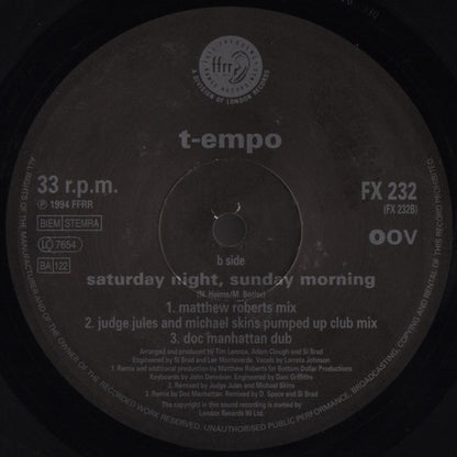 T-Empo : Saturday Night, Sunday Morning (12", Single)