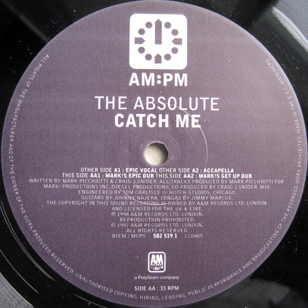 The Absolute : Catch Me (Mark Picchiotti Mixes) (12")