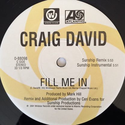 Craig David : Fill Me In (2xLP, Single)
