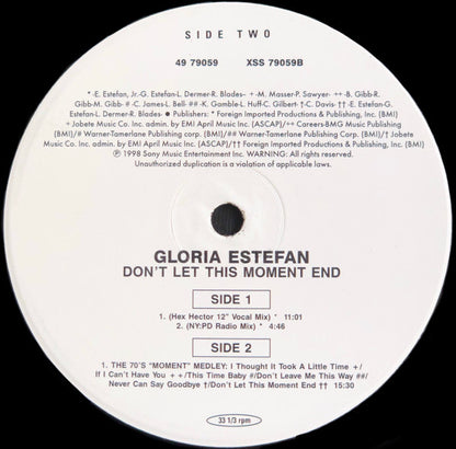 Gloria!* : Don't Let This Moment End (12", Single, Par)