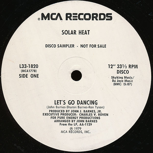 Solar Heat : Let's Go Dancing (12", Promo)